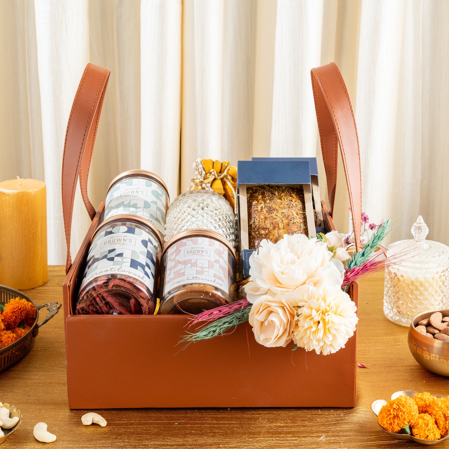 NAPPA LEATHER TAN HAMPER